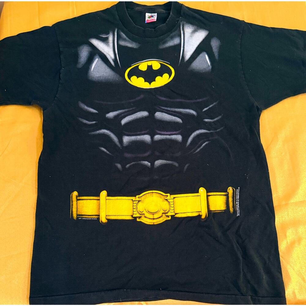 Vintage 1989 Batman Movie Promo AOL Full Batsuit Shirt Single Stitch XL